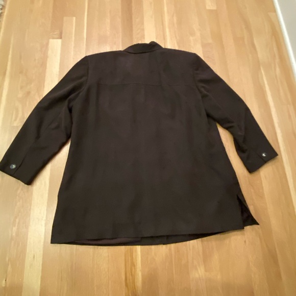 Dana Buchman Womens Brown Silk Pant Suit / Blazer Size 20 / Pants Size 24 - Picture 4 of 11